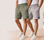 Waffle Shorts Combo – Dark Pista & Light Grey (2-Pack)