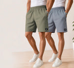 Waffle Shorts Combo – Dark Pista & Sky (2-Pack)
