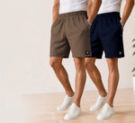 Waffle Shorts Combo – Kiwi & Navy Blue (2-Pack)