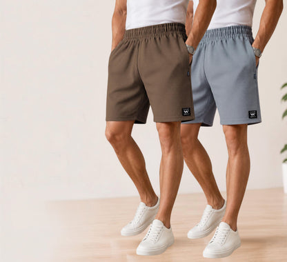 Waffle Shorts Combo – Kiwi & Sky (2-Pack)