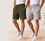 Waffle Shorts Combo – Mehndi & Light Grey (2-Pack)