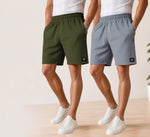 Waffle Shorts Combo – Mehndi & Sky (2-Pack)