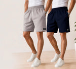 Waffle Shorts Combo – Light Grey & Navy Blue (2-Pack)
