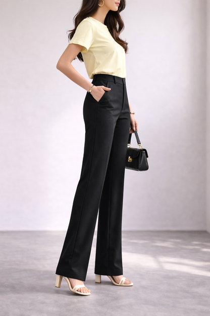 Trendy Women's High-Rise Stretch Pants