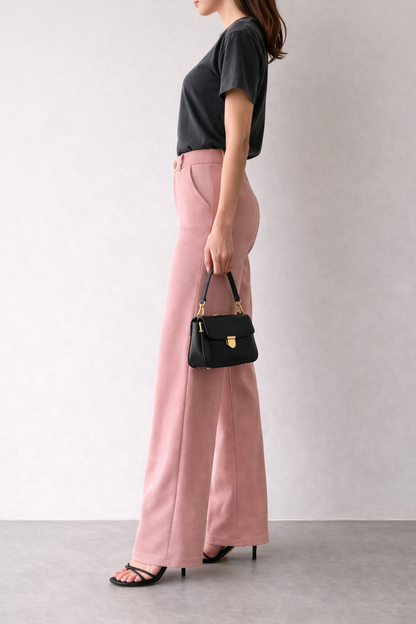 Women’s Premium Stretchable Straight Fit Trousers - Dusty Rose Pink