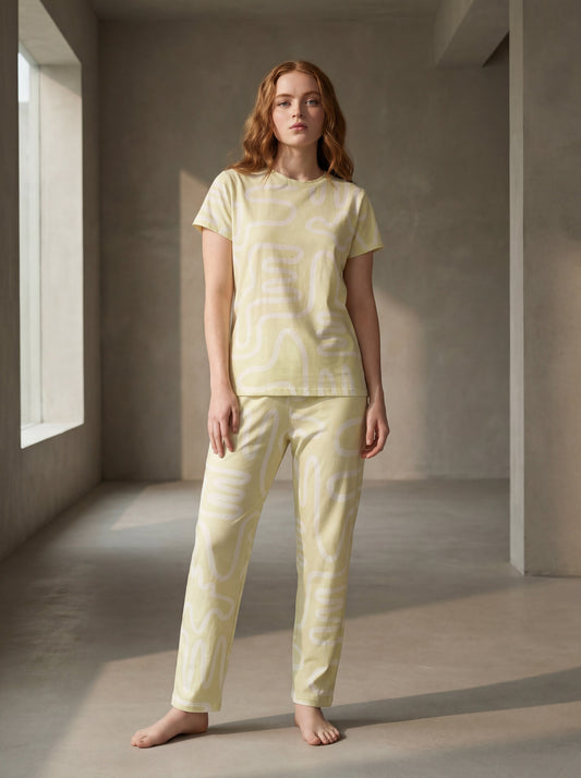 Lemon Mist Premium Hosiery Night Set