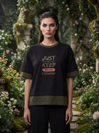 Aurum Double-Layer Crop T-Shirt