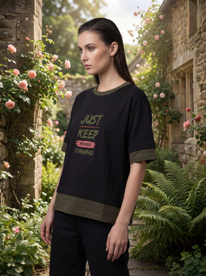 Aurum Double-Layer Crop T-Shirt