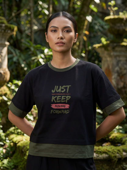 Aurum Double-Layer Crop T-Shirt