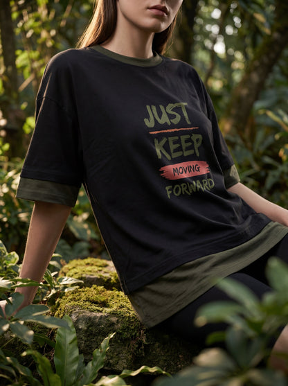 Aurum Double-Layer Crop T-Shirt