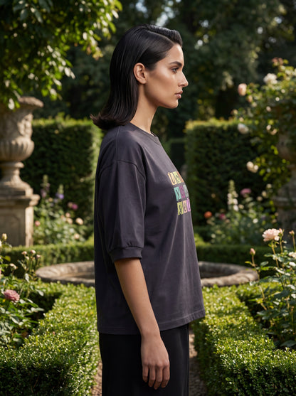 Charcoal “Love Your Self” Oversized T-Shirt