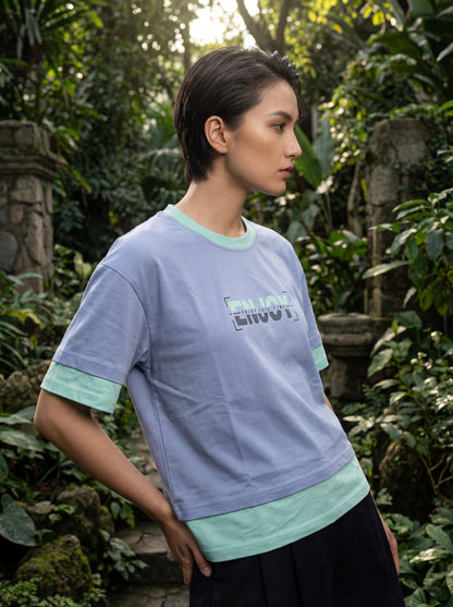 Enjoy Premium Crop Top – Lavender & Mint Green
