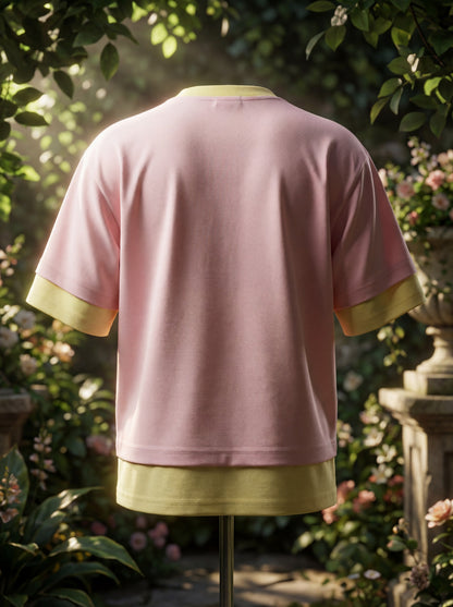 Mood Premium Crop Top – Blush Pink & Butter Yellow
