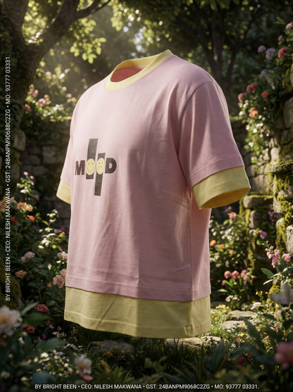 Mood Premium Crop Top – Blush Pink & Butter Yellow