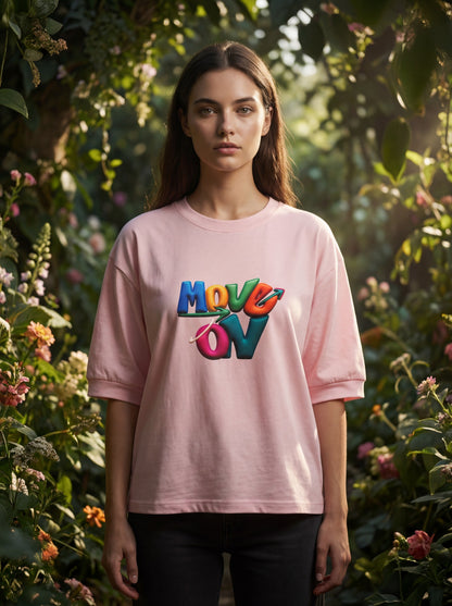 Blush Pink “Move On” Oversized T-Shirt