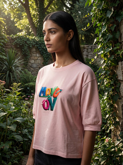 Blush Pink “Move On” Oversized T-Shirt