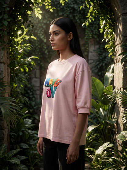 Blush Pink “Move On” Oversized T-Shirt