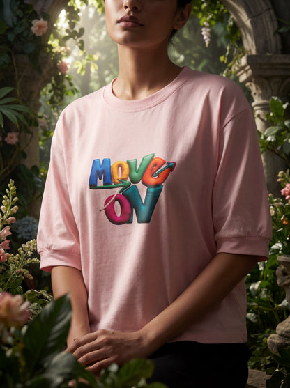 Blush Pink “Move On” Oversized T-Shirt