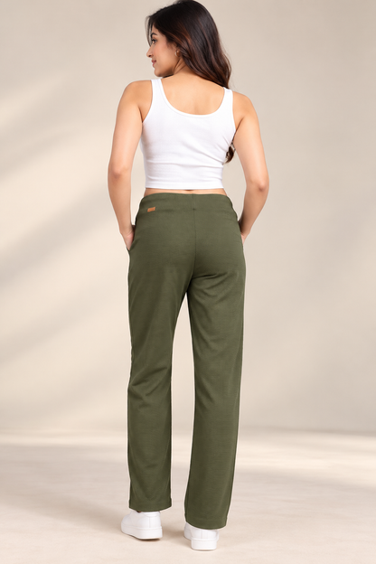 Women’s Dark Olive Green Classic Trousers