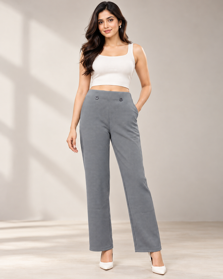 Women’s Steel Grey Classic Trousers