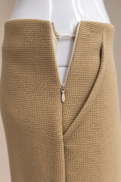 Women’s Elegant Beige Button Trousers